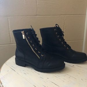 Black combat boots